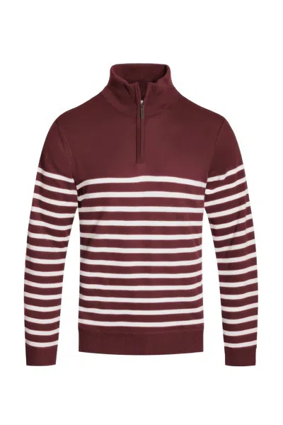 Truedames Quarter Zipper Pullover Sweater In Brown