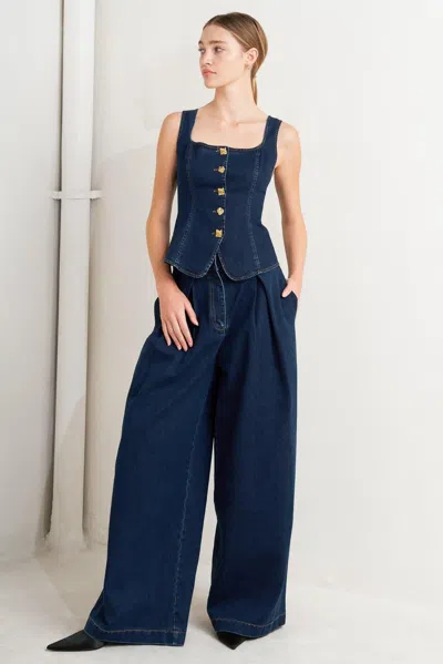 Truedames Quiet Luxe Denim Pants In Blue