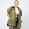 Truedames Quilted Cape/vest In Green