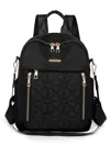 Truedames Quilted Oxford Cloth Backpack Bag In Black
