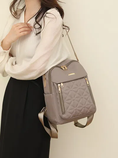 Truedames Quilted Oxford Cloth Backpack Bag In Green