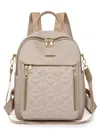Truedames Quilted Oxford Cloth Backpack Bag In White