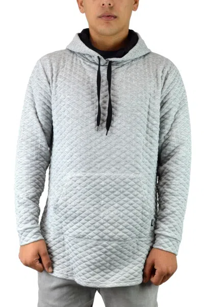 Truedames Quilted Pullover Hoodie Sweatshirts In Grey