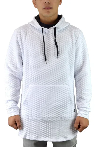 Truedames Quilted Pullover Hoodie Sweatshirts In White