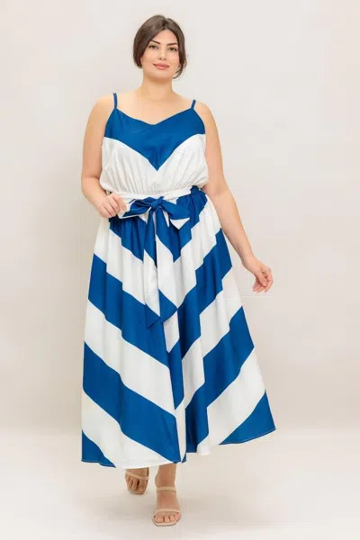 Truedames Radiant Heart Navy Woven Midi Dress In Multi
