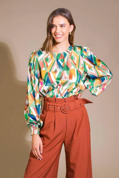 Truedames Radiant Poise Woven Top In Multi