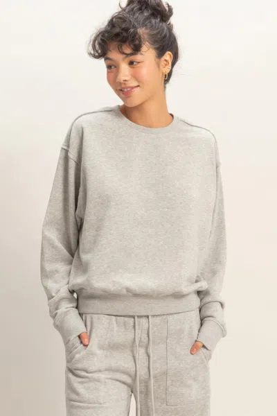Truedames Raw Edge Detail Burnout Sweatshirt In Gray