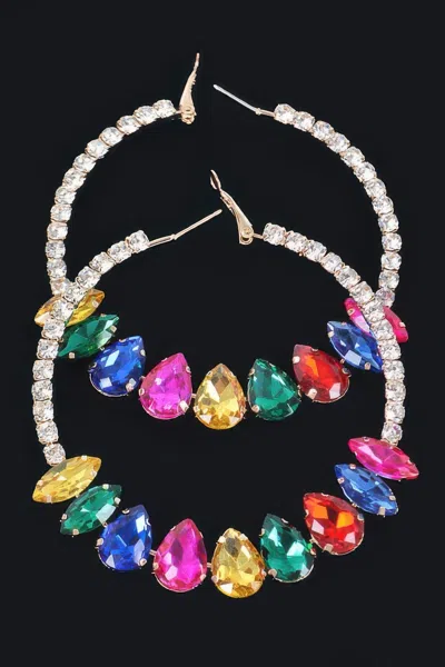 Truedames Rectangle Daggle Earring In Multi