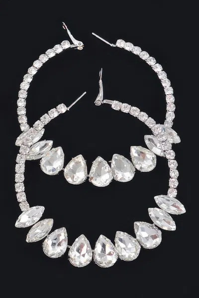 Truedames Rectangle Daggle Earring In Silver