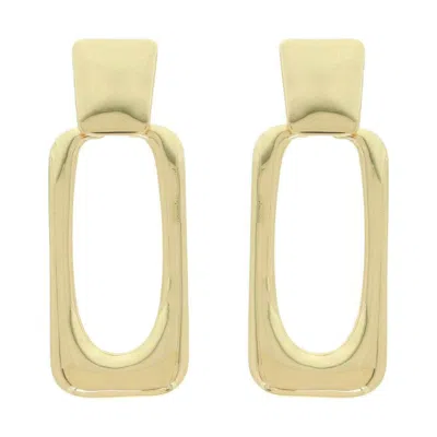 Truedames Rectangle Door Knocker Post Earrings In Gold