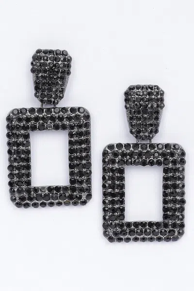Truedames Rectangular Chain Drop Earrings In Blue