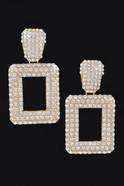 Truedames Rectangular Chain Drop Earrings In Gold