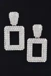 Truedames Rectangular Chain Drop Earrings In Silver