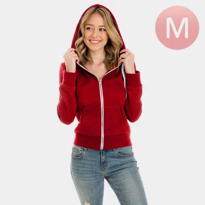 Truedames Red Zip Up Hoodies Sweater