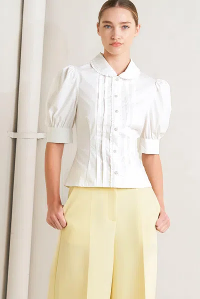 Truedames Refined Romance Woven Top In White