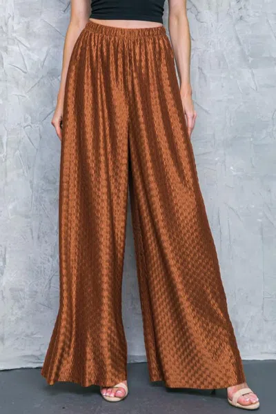 Truedames Regal Romance Woven Pants In Brown