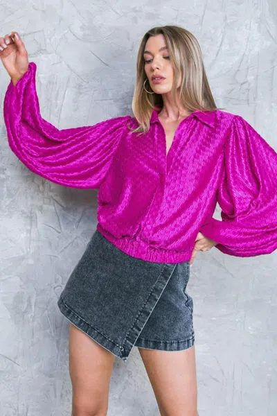 Truedames Regal Romance Woven Top In Pink