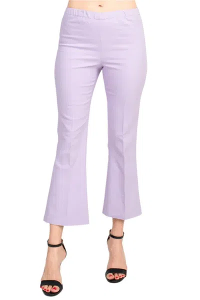 Truedames Regan Crop Flare Stretch Cotton Pant In Purple