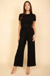 Truedames Relaxed Fit Top And Wide-leg Pants Set In Black