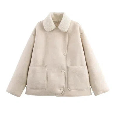 Truedames Reversible Fur & Leather Jacket In White