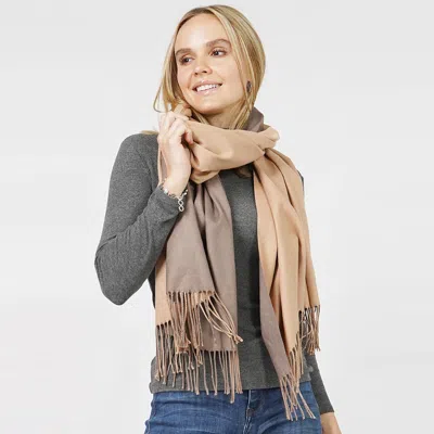 Truedames Reversible Solid Shawl Oblong Scarf In Brown