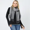 Truedames Reversible Solid Shawl Oblong Scarf In Silver