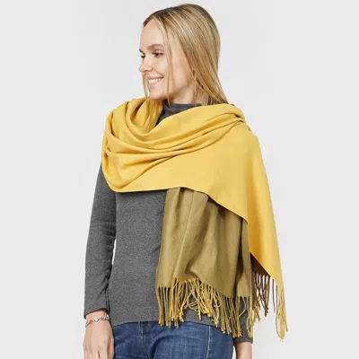 Truedames Reversible Solid Shawl Oblong Scarf In Yellow