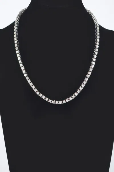 Truedames Rhinestone Chain Layered Necklace Chain In Silver