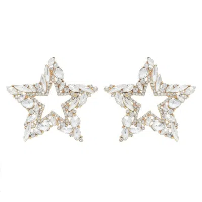 Truedames Rhinestone Channel Set Inlay Star Earrings In Multi