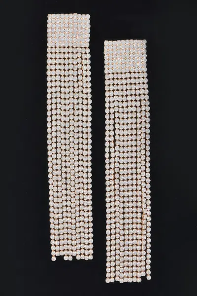 Truedames Rhinestone Curtain Drop Earrings In Gold