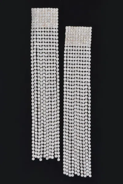 Truedames Rhinestone Curtain Drop Earrings In Multi