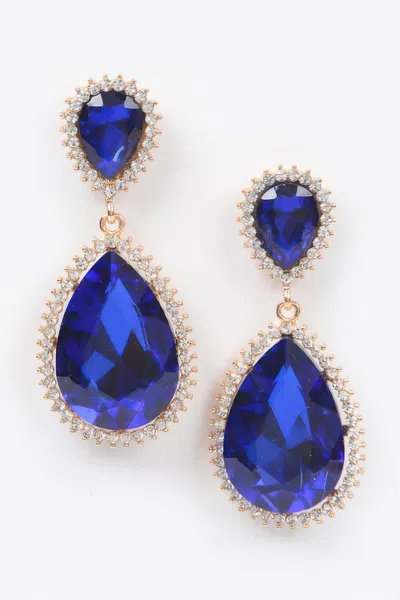 Truedames Rhinestone Dangle Earring In Blue