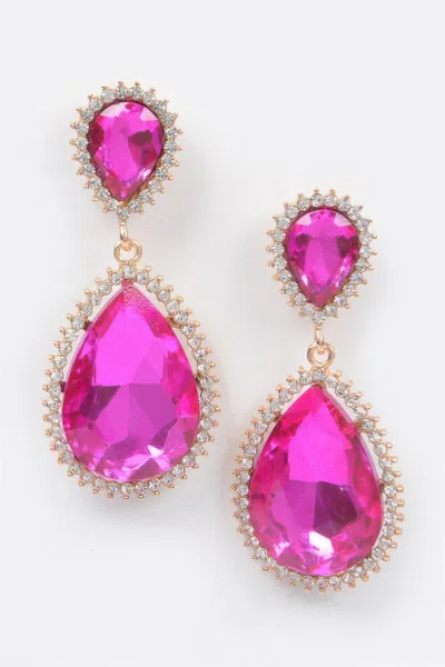 Truedames Rhinestone Dangle Earring In Pink