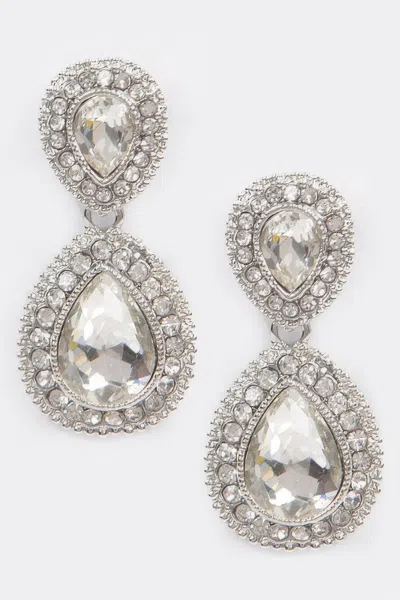 Truedames Rhinestone Dangle Earring In Silver