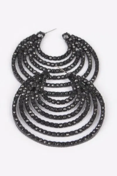 Truedames Rhinestone Earring In Black