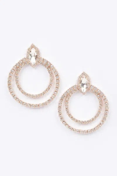 Truedames Rhinestone Earring In Gold