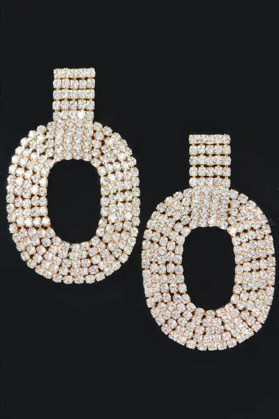 Truedames Rhinestone Earring In Gold