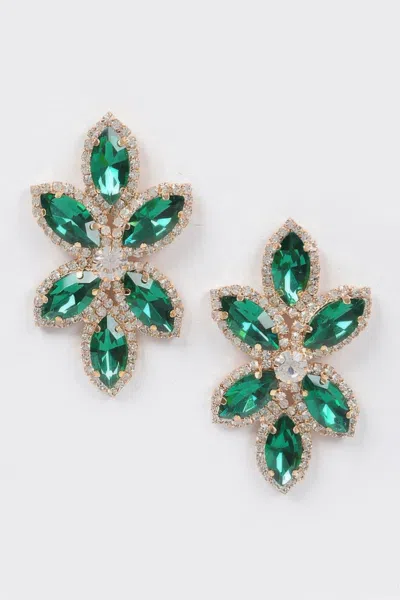 Truedames Rhinestone Earring In Green