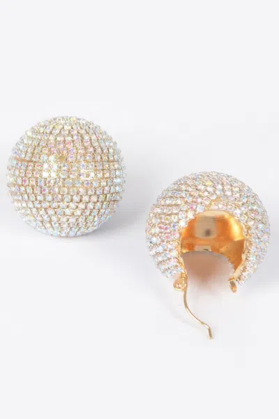 Truedames Rhinestone Earring In Gold