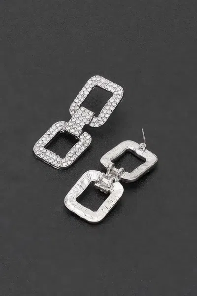 Truedames Rhinestone Earrings In Silver