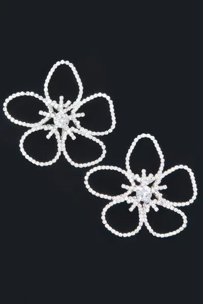 Truedames Rhinestone Flower Earring In Silver