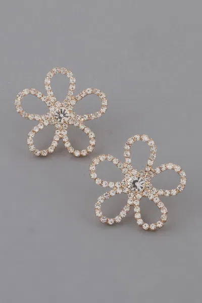 Truedames Rhinestone Flower Stud Earrings In Multi