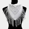 Truedames Rhinestone Like Fringe Cowgirl Bandana Scarf In White
