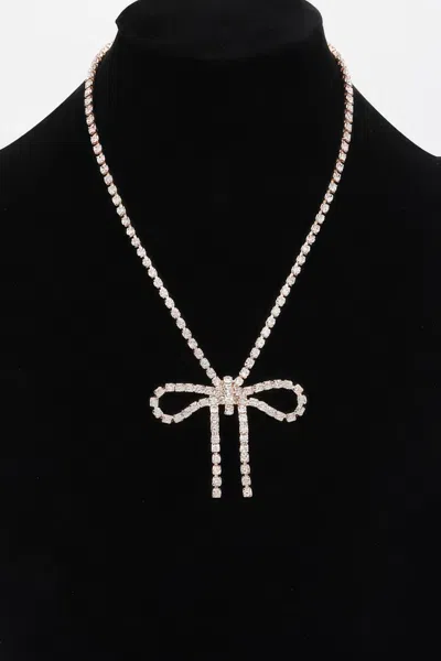 Truedames Rhinestone Necklace In Metallic
