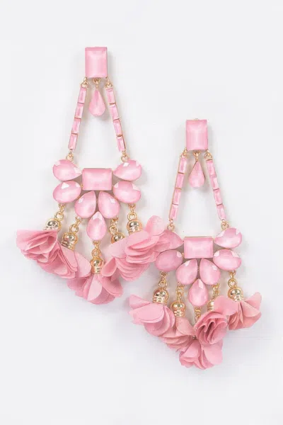 Truedames Rhinestone Party Drop Earring In Pink