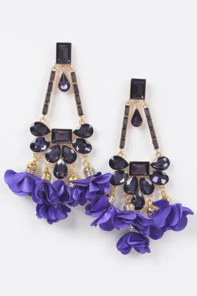Truedames Rhinestone Party Drop Earring In Purple
