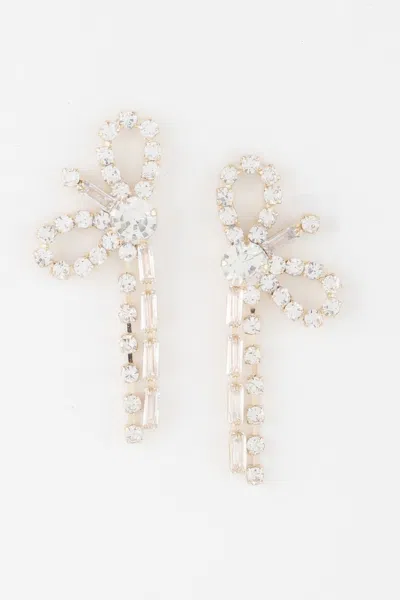 Truedames Rhinestone Ribbon Bow Earrings In Multi