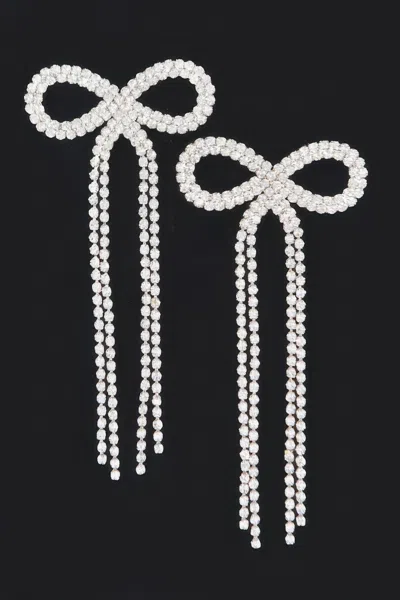 Truedames Rhinestone Ribbon Earring In Metallic