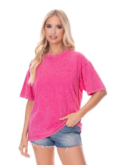 Truedames Rhinestone Shirt In Pink