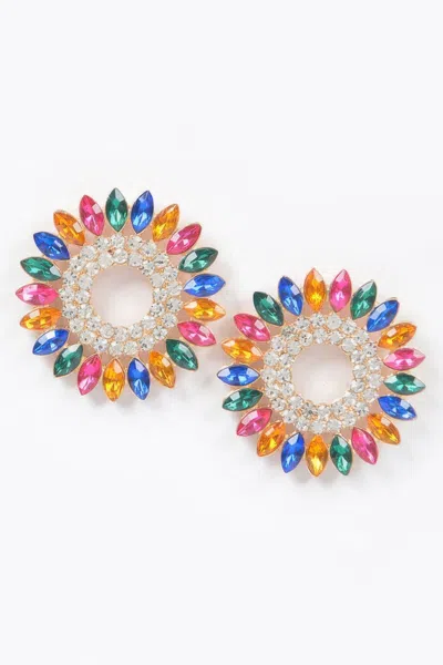 Truedames Rhinestone Stud Earring In Multi